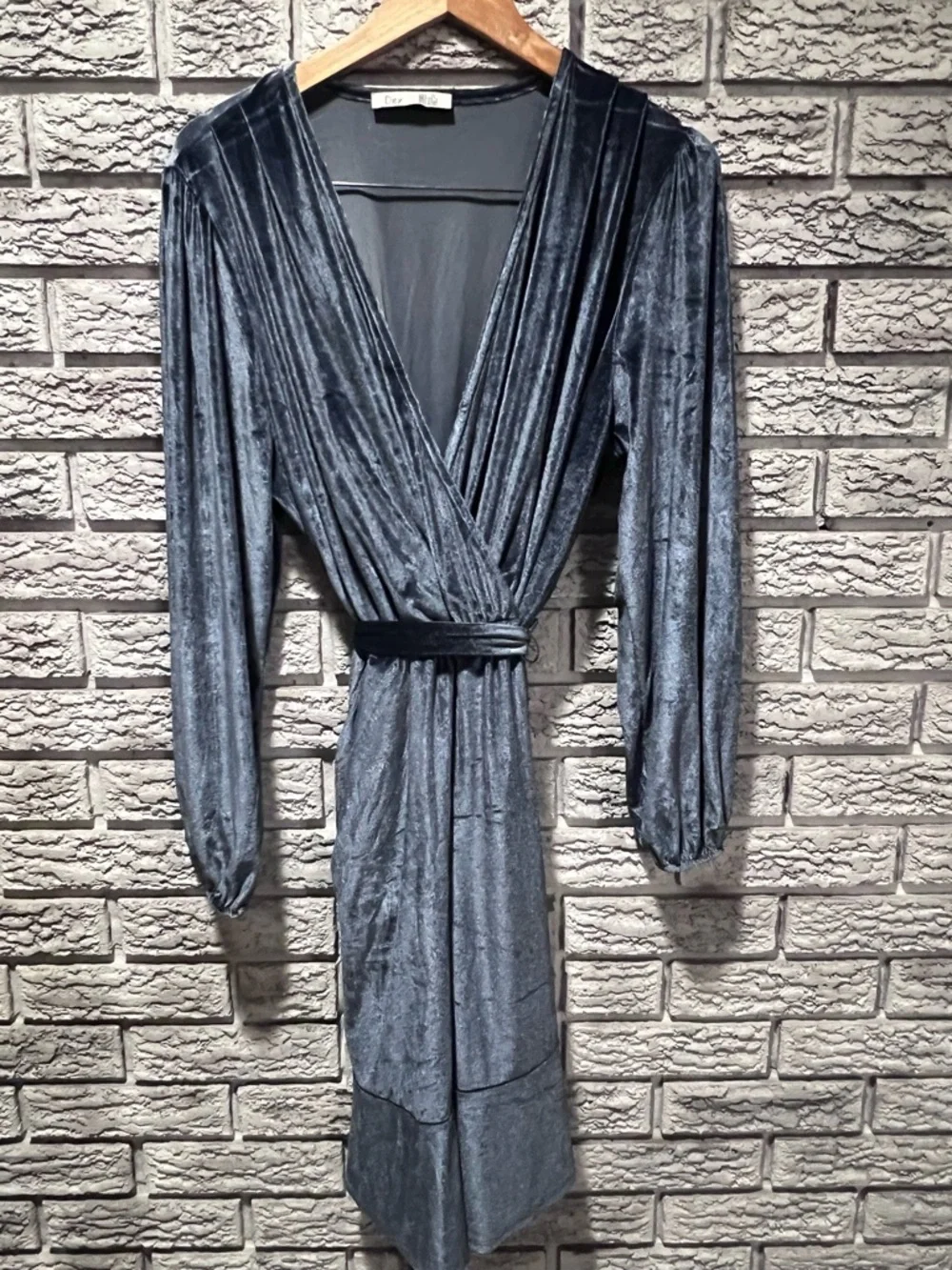 Dex Velvet Metallic periwinkle Dress - Picture 2 of 6